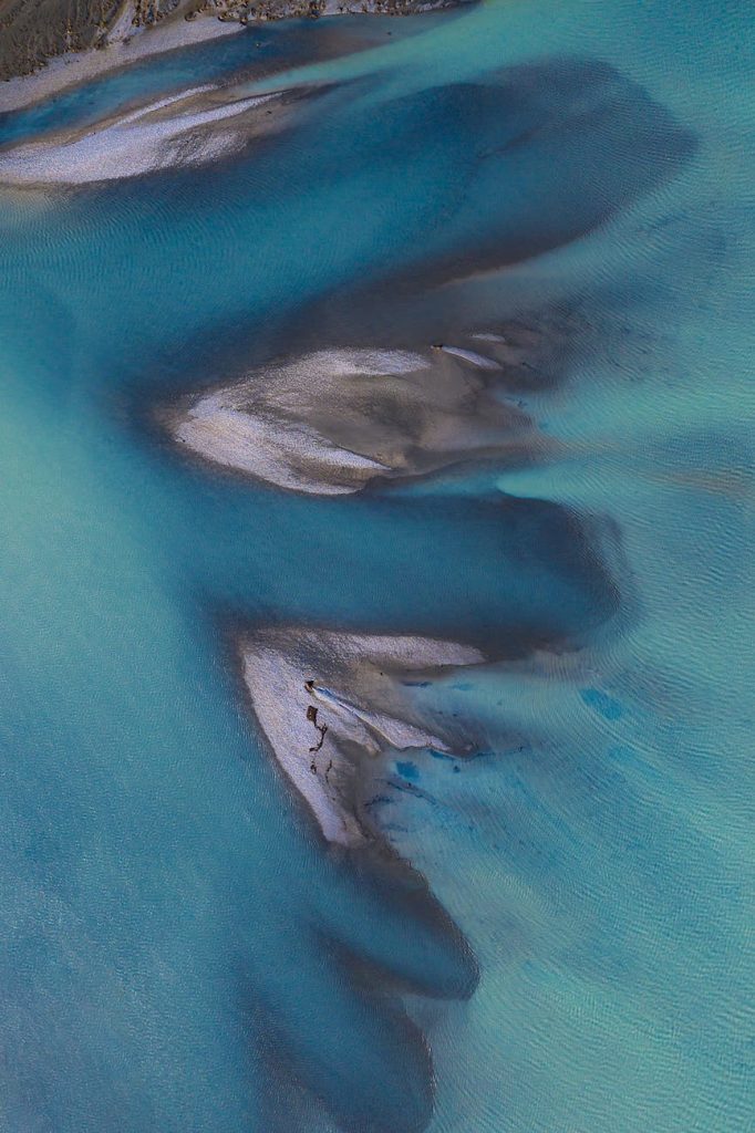 drone shot of an island